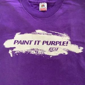 Vintage 90s ECU Paint It Purple T Shirt East Carolina University